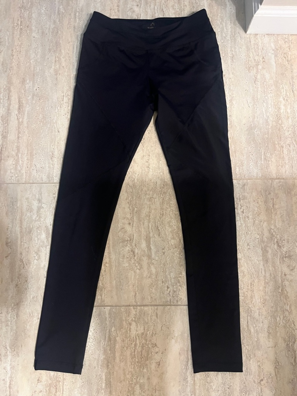 Varley Black High-Rise Athletic Leggings with mesh panel